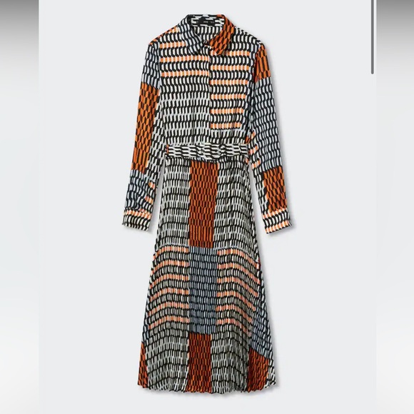 NWT Mango Geometric Print Midi Dress Size 2 - Picture 7 of 7